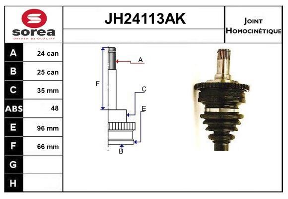 SNRA JH24113AK Шарнир равных угловых скоростей (ШРУС) JH24113AK: Отличная цена - Купить в Польше на 2407.PL!
