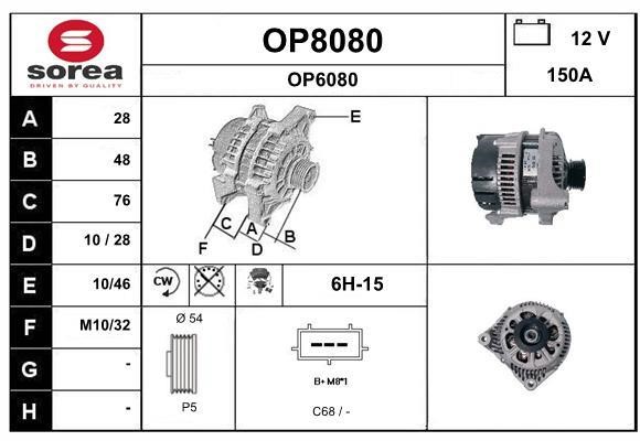 SNRA OP8080 Alternator OP8080: Buy near me in Poland at 2407.PL - Good price!