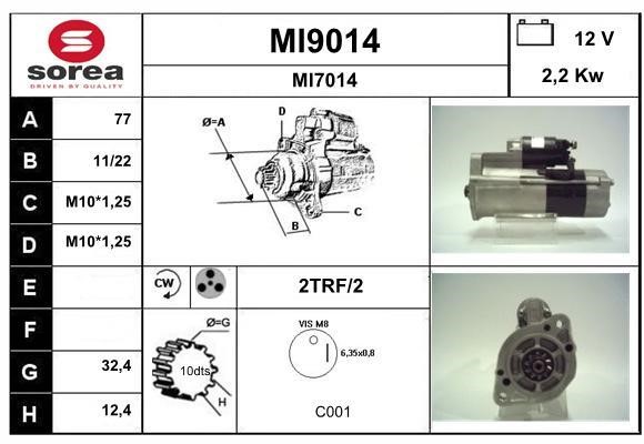SNRA MI9014 Starter MI9014: Buy near me at 2407.PL in Poland at an Affordable price!