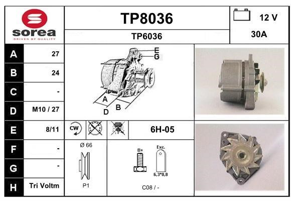 SNRA TP8036 Alternator TP8036: Dobra cena w Polsce na 2407.PL - Kup Teraz!