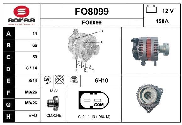 SNRA FO8099 Alternator FO8099: Buy near me in Poland at 2407.PL - Good price!