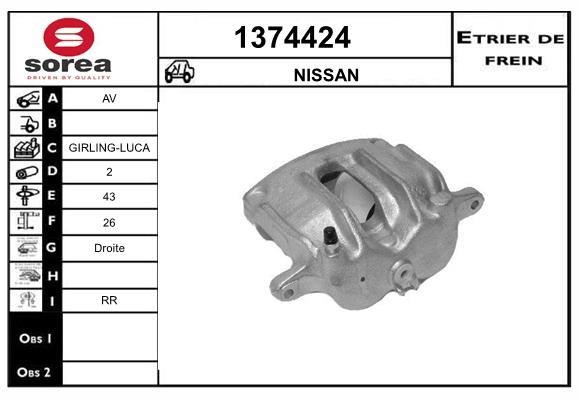 SNRA 1374424 Brake caliper front right 1374424: Buy near me in Poland at 2407.PL - Good price!