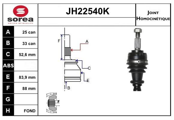 SNRA JH22540K Joint Kit, drive shaft JH22540K: Buy near me in Poland at 2407.PL - Good price!