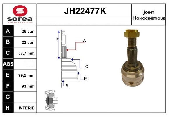 SNRA JH22477K CV joint JH22477K: Buy near me in Poland at 2407.PL - Good price!