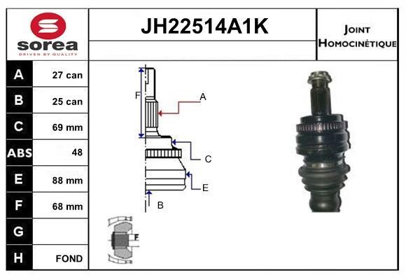 SNRA JH22514A1K Шарнір рівних кутових швидкостей (ШРКШ) JH22514A1K: Приваблива ціна - Купити у Польщі на 2407.PL!