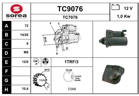 SNRA TC9076 Starter TC9076: Buy near me in Poland at 2407.PL - Good price!
