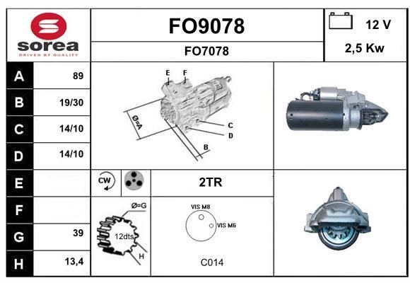 SNRA FO9078 Starter FO9078: Buy near me at 2407.PL in Poland at an Affordable price!