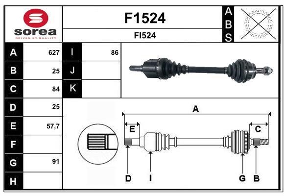 SNRA F1524 Drive Shaft F1524: Buy near me in Poland at 2407.PL - Good price!