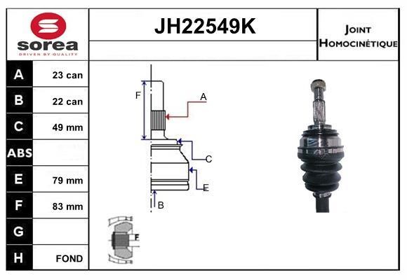 SNRA JH22549K Joint Kit, drive shaft JH22549K: Buy near me in Poland at 2407.PL - Good price!