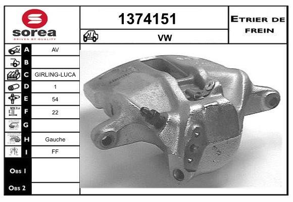SNRA 1374151 Brake caliper front left 1374151: Buy near me in Poland at 2407.PL - Good price!