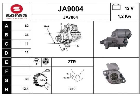 SNRA JA9004 Starter JA9004: Buy near me in Poland at 2407.PL - Good price!