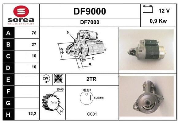 SNRA DF9000 Starter DF9000: Buy near me in Poland at 2407.PL - Good price!