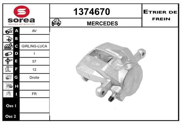 SNRA 1374670 Brake caliper front right 1374670: Buy near me in Poland at 2407.PL - Good price!