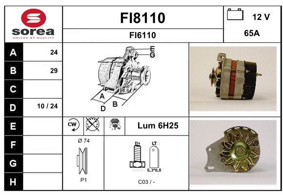 SNRA FI8110 Alternator FI8110: Buy near me in Poland at 2407.PL - Good price!