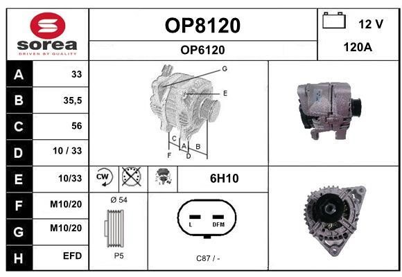SNRA OP8120 Alternator OP8120: Buy near me in Poland at 2407.PL - Good price!