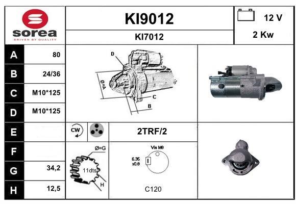 SNRA KI9012 Anlasser KI9012: Kaufen Sie zu einem guten Preis in Polen bei 2407.PL!