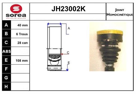 SNRA JH23002K Шарнір рівних кутових швидкостей (ШРКШ) JH23002K: Приваблива ціна - Купити у Польщі на 2407.PL!