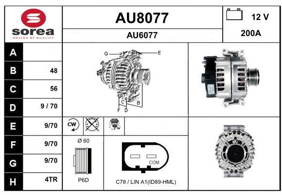 SNRA AU8077 Alternator AU8077: Buy near me in Poland at 2407.PL - Good price!