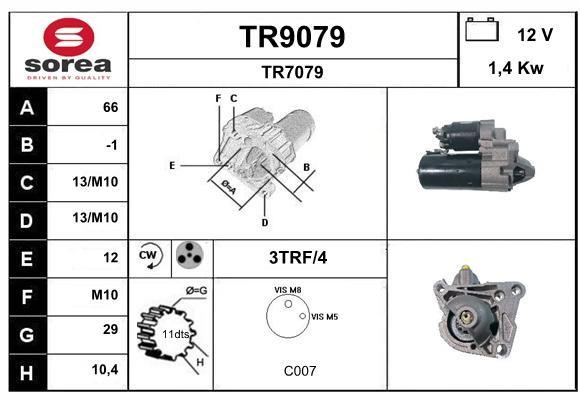 SNRA TR9079 Starter TR9079: Buy near me in Poland at 2407.PL - Good price!