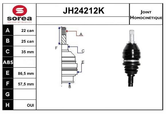 SNRA JH24212K Joint Kit, drive shaft JH24212K: Buy near me in Poland at 2407.PL - Good price!