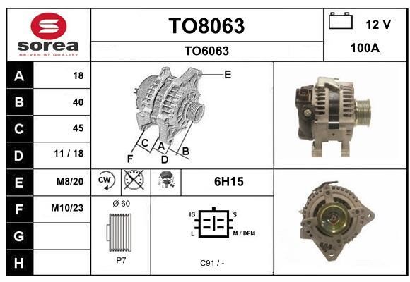 SNRA TO8063 Alternator TO8063: Buy near me in Poland at 2407.PL - Good price!
