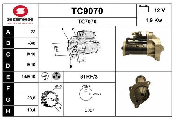 SNRA TC9070 Стартер TC9070: Отличная цена - Купить в Польше на 2407.PL!