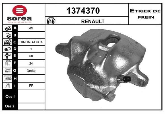 SNRA 1374370 Brake caliper 1374370: Buy near me in Poland at 2407.PL - Good price!