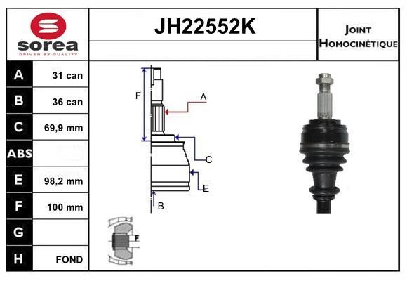 SNRA JH22552K Шарнирный комплект JH22552K: Отличная цена - Купить в Польше на 2407.PL!