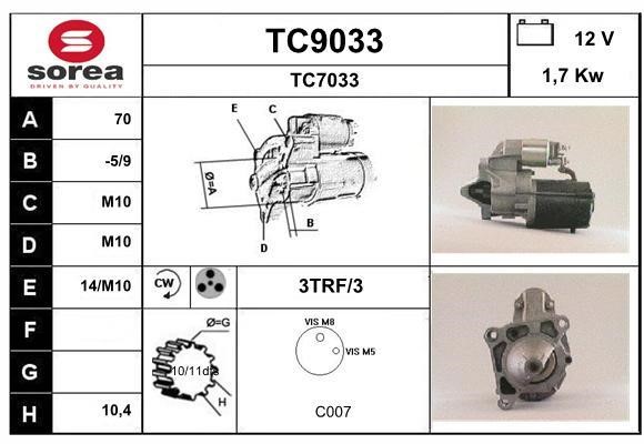 SNRA TC9033 Стартер TC9033: Отличная цена - Купить в Польше на 2407.PL!