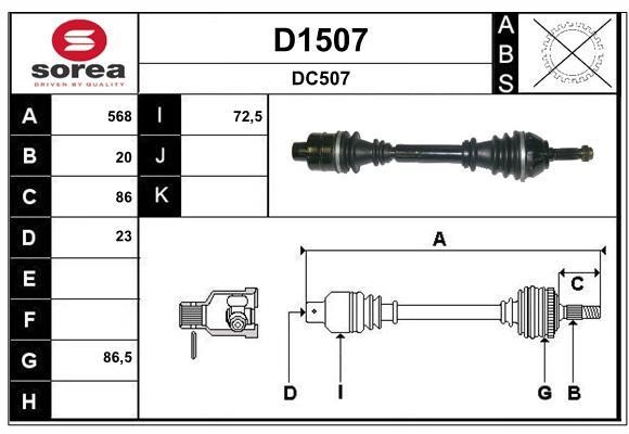 SNRA D1507 Drive Shaft D1507: Buy near me in Poland at 2407.PL - Good price!