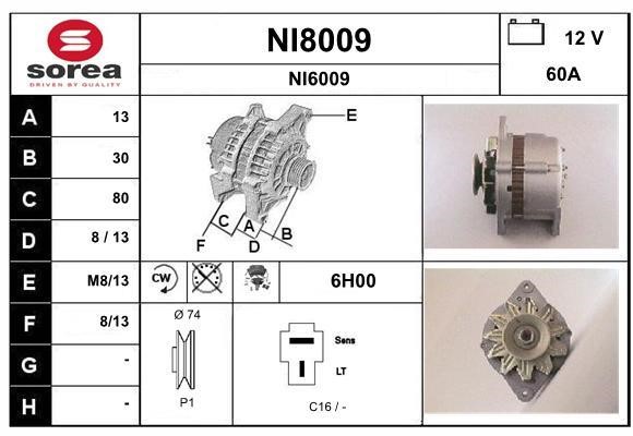 SNRA NI8009 Alternator NI8009: Dobra cena w Polsce na 2407.PL - Kup Teraz!