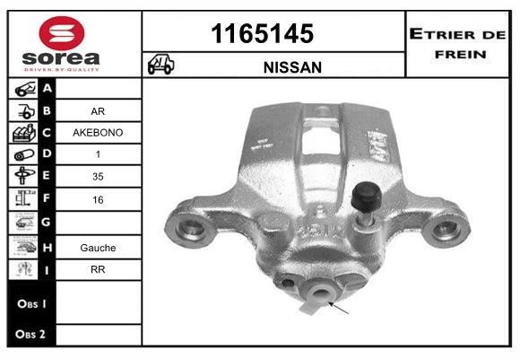 SNRA 1165145 Brake caliper rear left 1165145: Buy near me in Poland at 2407.PL - Good price!