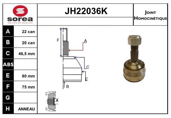 SNRA JH22036K CV joint JH22036K: Buy near me in Poland at 2407.PL - Good price!