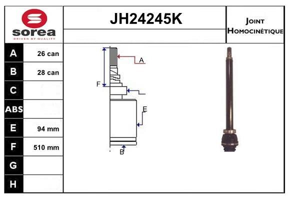 SNRA JH24245K Joint Kit, drive shaft JH24245K: Buy near me in Poland at 2407.PL - Good price!