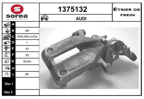 SNRA 1375132 Brake caliper rear right 1375132: Buy near me in Poland at 2407.PL - Good price!