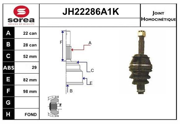 SNRA JH22286A1K Шарнир равных угловых скоростей (ШРУС) JH22286A1K: Отличная цена - Купить в Польше на 2407.PL!