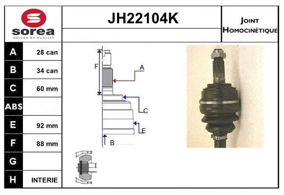 SNRA JH22104K Шарнир равных угловых скоростей (ШРУС) JH22104K: Отличная цена - Купить в Польше на 2407.PL!