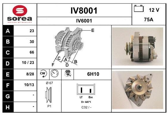 SNRA IV8001 Alternator IV8001: Buy near me in Poland at 2407.PL - Good price!