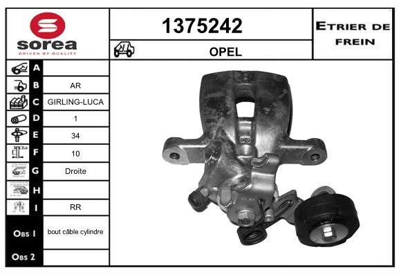 SNRA 1375242 Brake caliper rear right 1375242: Buy near me in Poland at 2407.PL - Good price!
