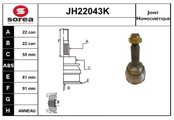 SNRA JH22043K CV joint JH22043K: Buy near me in Poland at 2407.PL - Good price!
