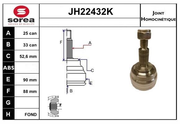 SNRA JH22432K Шарнир равных угловых скоростей (ШРУС) JH22432K: Отличная цена - Купить в Польше на 2407.PL!