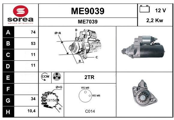 SNRA ME9039 Starter ME9039: Buy near me at 2407.PL in Poland at an Affordable price!