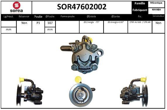 SNRA SOR47602002 Hydraulic Pump, steering system SOR47602002: Buy near me in Poland at 2407.PL - Good price!