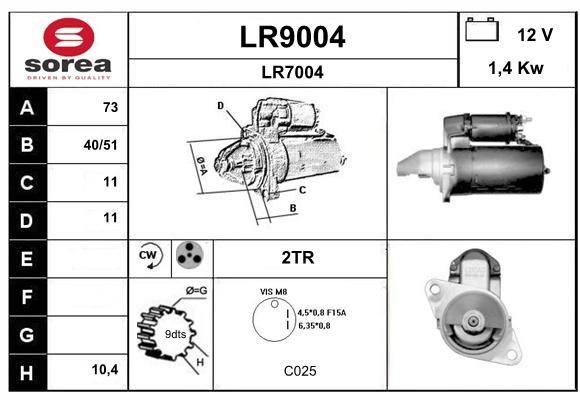SNRA LR9004 Starter LR9004: Buy near me in Poland at 2407.PL - Good price!