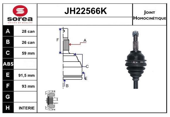 SNRA JH22566K Joint Kit, drive shaft JH22566K: Buy near me in Poland at 2407.PL - Good price!