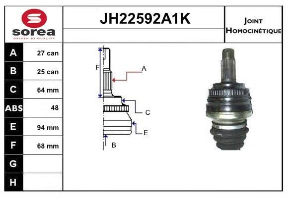 SNRA JH22592A1K Joint Kit, drive shaft JH22592A1K: Buy near me in Poland at 2407.PL - Good price!