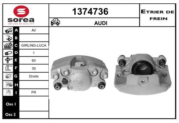 SNRA 1374736 Brake caliper front right 1374736: Buy near me in Poland at 2407.PL - Good price!