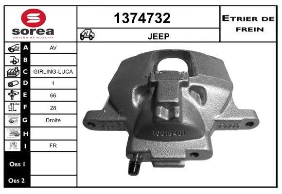 SNRA 1374732 Brake caliper front right 1374732: Buy near me in Poland at 2407.PL - Good price!