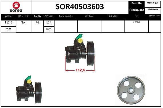 SNRA SOR40503603 Hydraulic Pump, steering system SOR40503603: Buy near me at 2407.PL in Poland at an Affordable price!