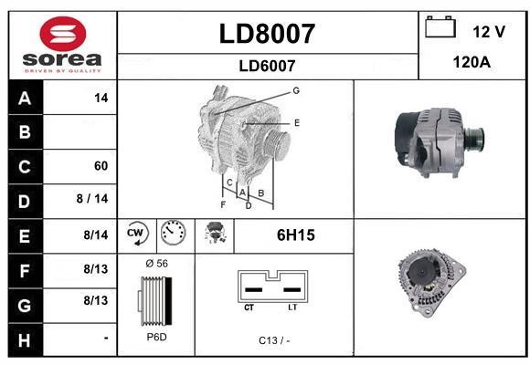 SNRA LD8007 Alternator LD8007: Dobra cena w Polsce na 2407.PL - Kup Teraz!